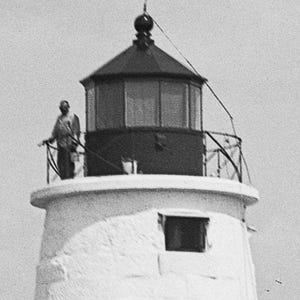 Black and White Lighthouse Photo: Seaside Cottage Wall Art image 2