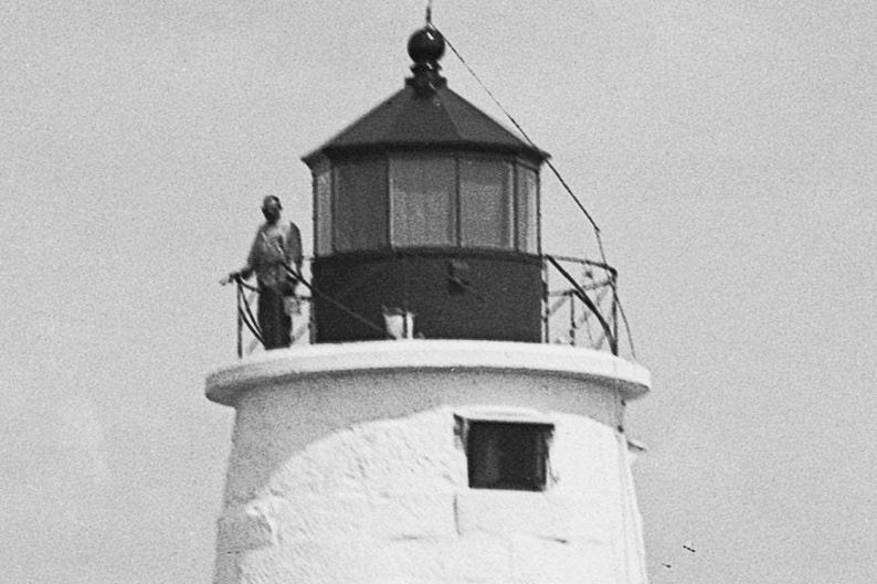 Black and White Lighthouse Photo: Seaside Cottage Wall Art image 2