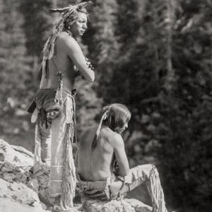 Blackfoot Indian Photography by Roland Reed, 1910, Set of Two Prints image 4