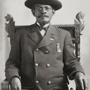 African American Civil War Veteran, Black History, Civil War Portrait, Black Art, Military Black & White Photography, 1906