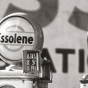 Old Gas Pumps, Esso Station, Historic New York City, Vintage Black and White Photos, Service Station, Gas Station 1935 image 6