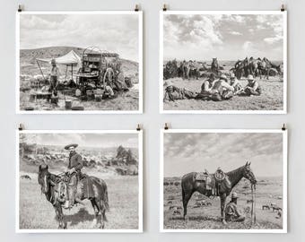 Cowboy Photos, Black and White Cowboy Photography, Farmhouse Modern, Country Wall Decor, Cowboy Decor, Farmhouse Wall Decor