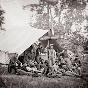 Civil War Photo, Fairfax Virginia, Office of Asst. Quartermaster,  Army of the Potomac, 1863 Black and White Photography, Military 1863