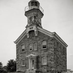 New England Lighthouse Photo Collection, 4 Prints, Cottage Wall Art, Coastal Decor, Nautical Theme, Beach House, Black & White, Photo Set image 4