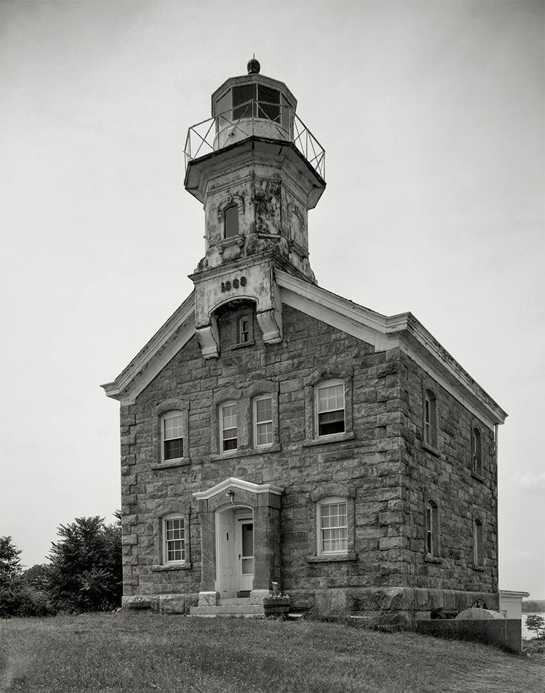 New England Lighthouse Photo Collection, 4 Prints, Cottage Wall Art, Coastal Decor, Nautical Theme, Beach House, Black & White, Photo Set image 4