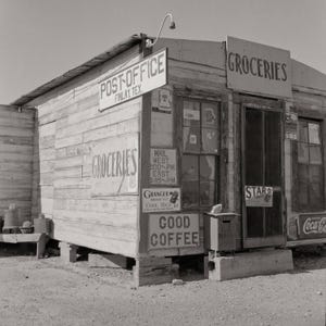 Edcouch Texas Post Office Photo, Dorthea Lange 1937, Black and White Print