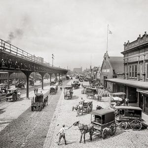 Philadelphia Pennsylvania Vintage Photo, Delaware Avenue, Early 1900s