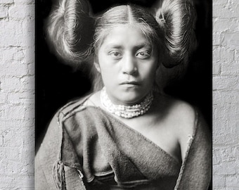 Tewa Girl Portrait: 1906 Indigenous American Photo Print