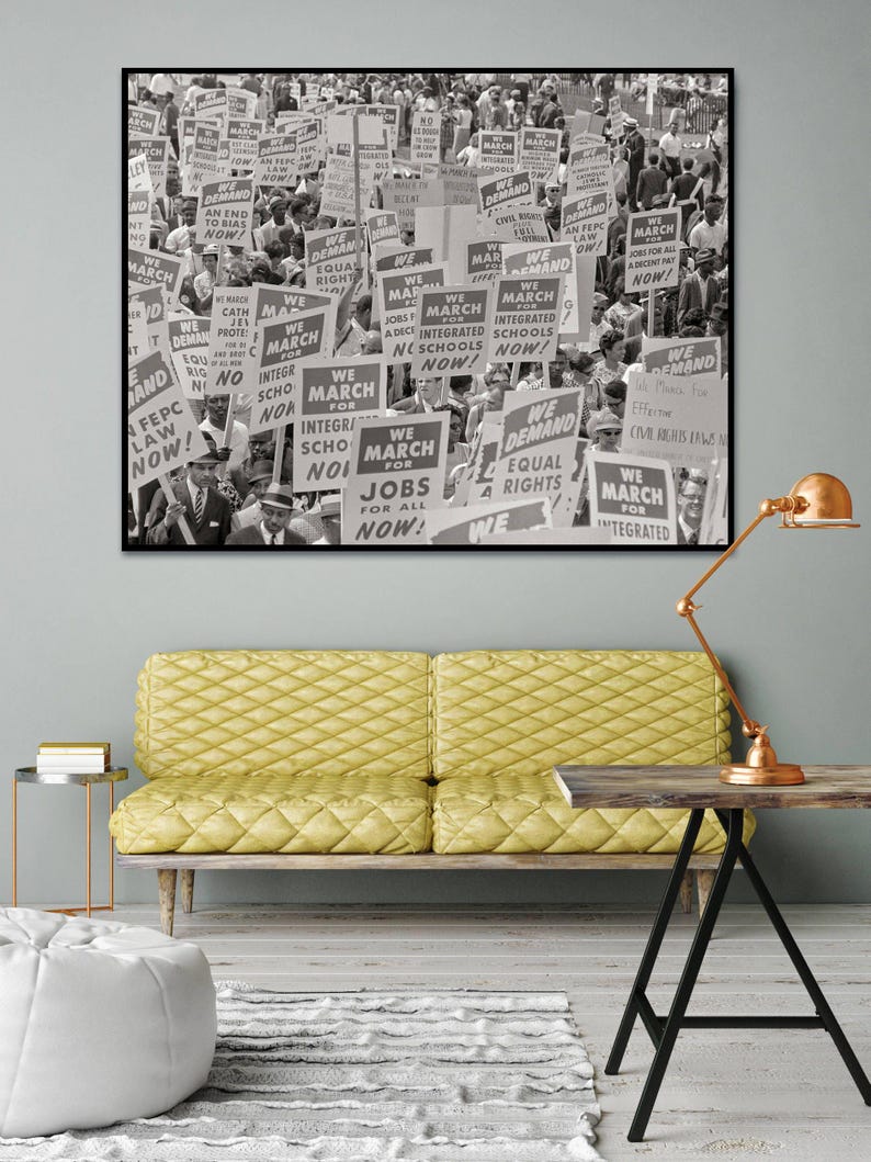 1963 March on Washington Print: Civil Rights Protest Signs image 2