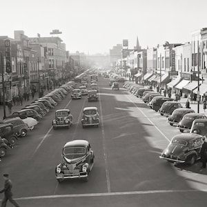 Fayetteville NC Print: 1941 Main Street, Fort Bragg, Vintage Black and White Photo