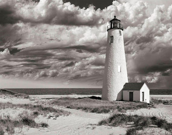 Nantucket Lighthouse Photo: Coastal Beach House Decor