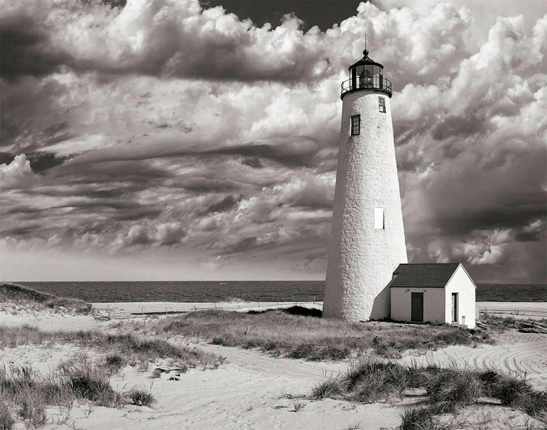 Nantucket Lighthouse Photo: Coastal Beach House Decor image 1