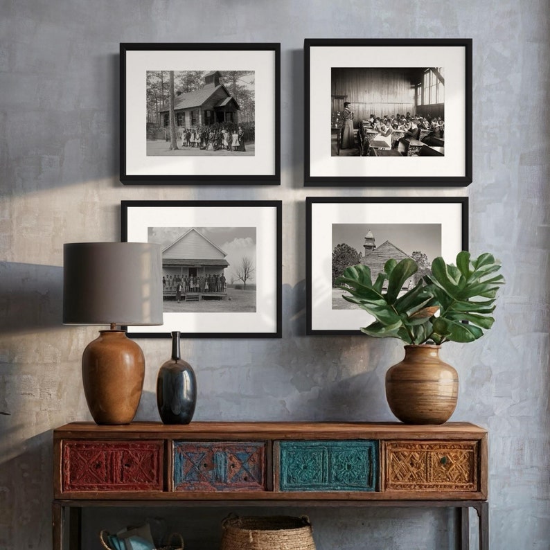 African American Vintage School Photo Wall Collection, Early 1900s immagine 1