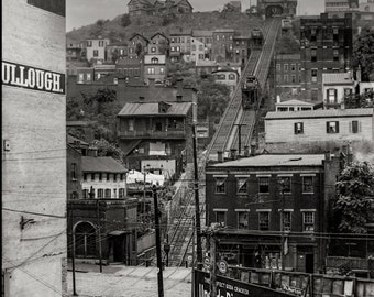 Old Cincinnati Ohio Photo, Mount Adams Incline, Railway Elevator, 1915