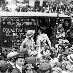 Suffragettes Protesting, Women's March, Equal Pay, Black White Photo Print, Voting Rights, Equal Rights, American History, Wall Art Decor