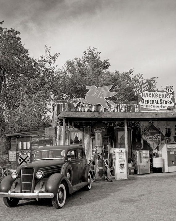 Route 66 Photo, Hackberry Arizona General Store, Black White