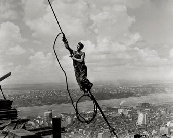 Icarus, Lewis Hine, Iconic Photo, 1930, Empire State Building, NYC, 1930,  New York