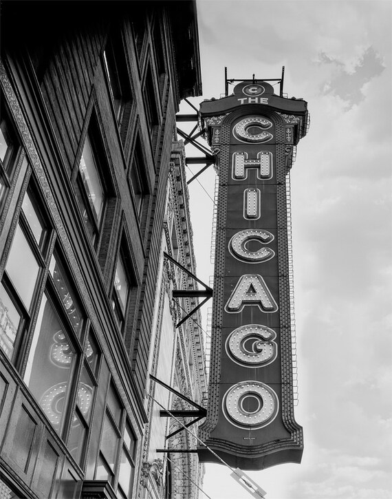 Chicago Sign the Chicago Theatre Chicago ILL Movie Theatre Etsy