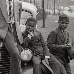 1941 Chicago Easter Morning: Five African American Boys on Car, Russell ...