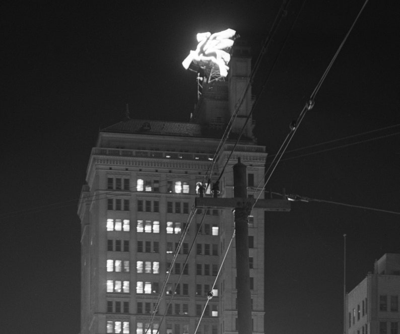 Pegasus, Dallas Texas at Night Photo by Arthur Rothstein, 1921 - Etsy