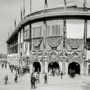 Forbes Field, Pittsburgh, Baseball Stadium Photo, Old Pittsburgh Print, Vintage Pennsylvania, Black White, 1910