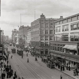 Springfield, MA, Main Street, Historical Springfield Massachusetts Photo Print, 1910