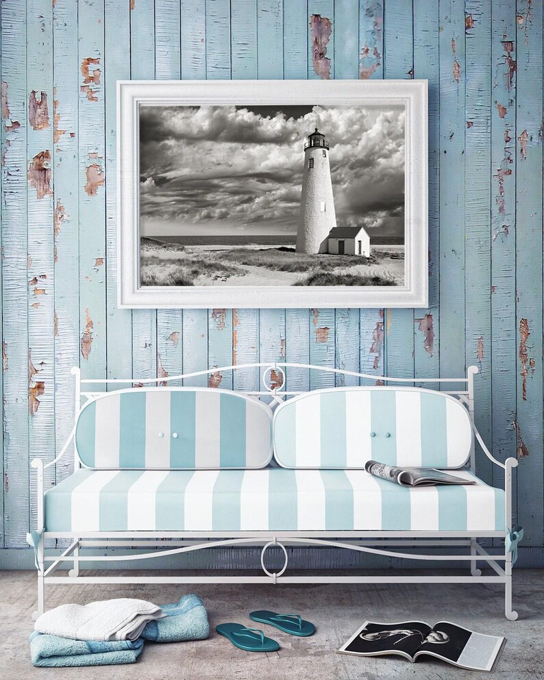 Nantucket Lighthouse Photo: Coastal Beach House Decor image 2