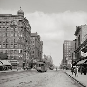 Hennepin Avenue, Minneapolis 1908: Historical Photo Print afbeelding 1