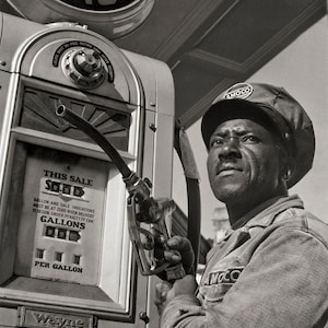 Gordon Parks Photo Print: 1942 African American Gas Station Attendant