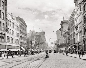 Old Columbus Ohio Print: High Street, Early 1900s