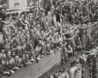 WWII Sailors Poster: SS John Ericsson, 1945 Vintage Military Photo