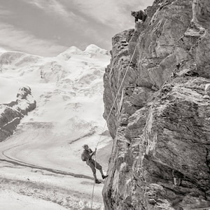Mountain Climber Photo Print: Vintage Switzerland, 1955