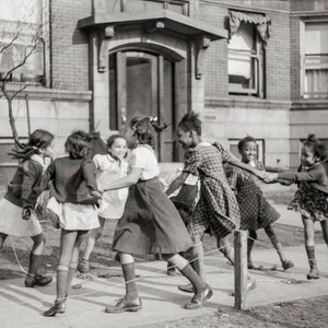 African American Girls Playing, Chicago, Illinois, Photography, Black Art, Large Photo Prints, Decor, Edwin Rosskam, Photographer, 1941