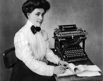 Remington Typewriter Photo, Black White Photography, Typewriter Print, Remington Typewriter, Women's History, Vintage Typewriters