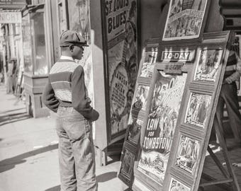 Beale Street Photo, Memphis Tennessee, Theatre, African American Photography, Black Art,Black White Photography, 1939