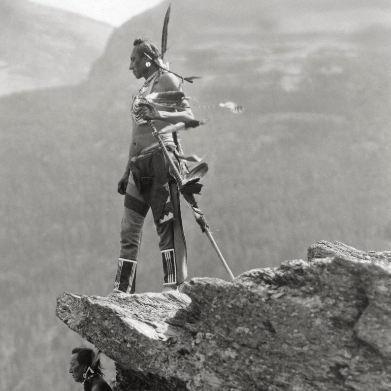 Blackfoot Indian Photography by Roland Reed, 1910, Set of Two Prints image 6