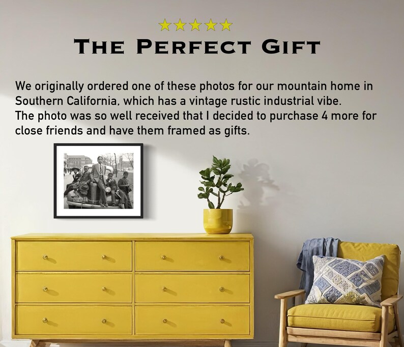 a yellow dresser sitting next to a yellow chair