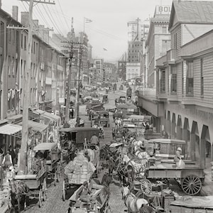 Old Baltimore Photo, Light Street looking North. Maryland Photos, Baltimore Artwork, Black and White Photography, 1906 画像 3