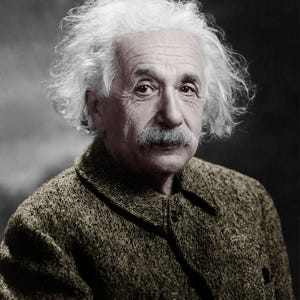 Albert Einstein Photo, Colorized Einstein Photo, Science, Physicist, Einstein&#39;s Theory of Relativity Print, Large Photo of Einstein, 1947
