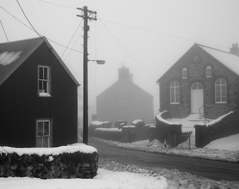 Maenclochog, Pembrokeshire, Wales, Limited Edition Photograph, Fine Art Print, Landscape, Chapel, Cottages, Snow, Mist, Ice