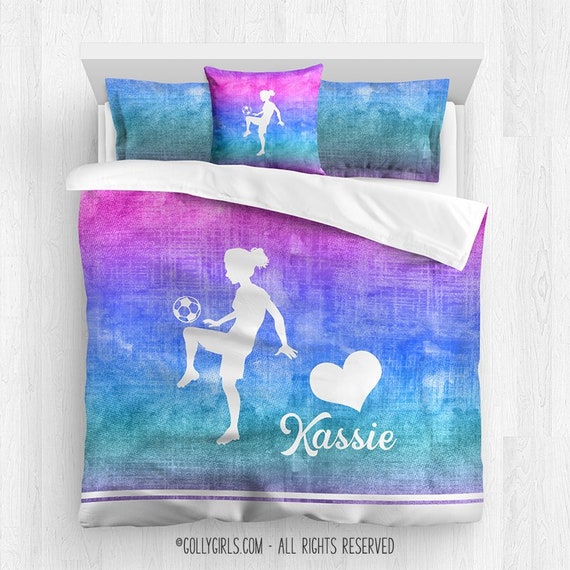 Personalized Soccer Comforter Set Shams Pillow Monogrammed - Soccer Bedding Queen Personalized Soccer Comforter Set Shams Pillow Monogrammed - Soccer Bedding Queen