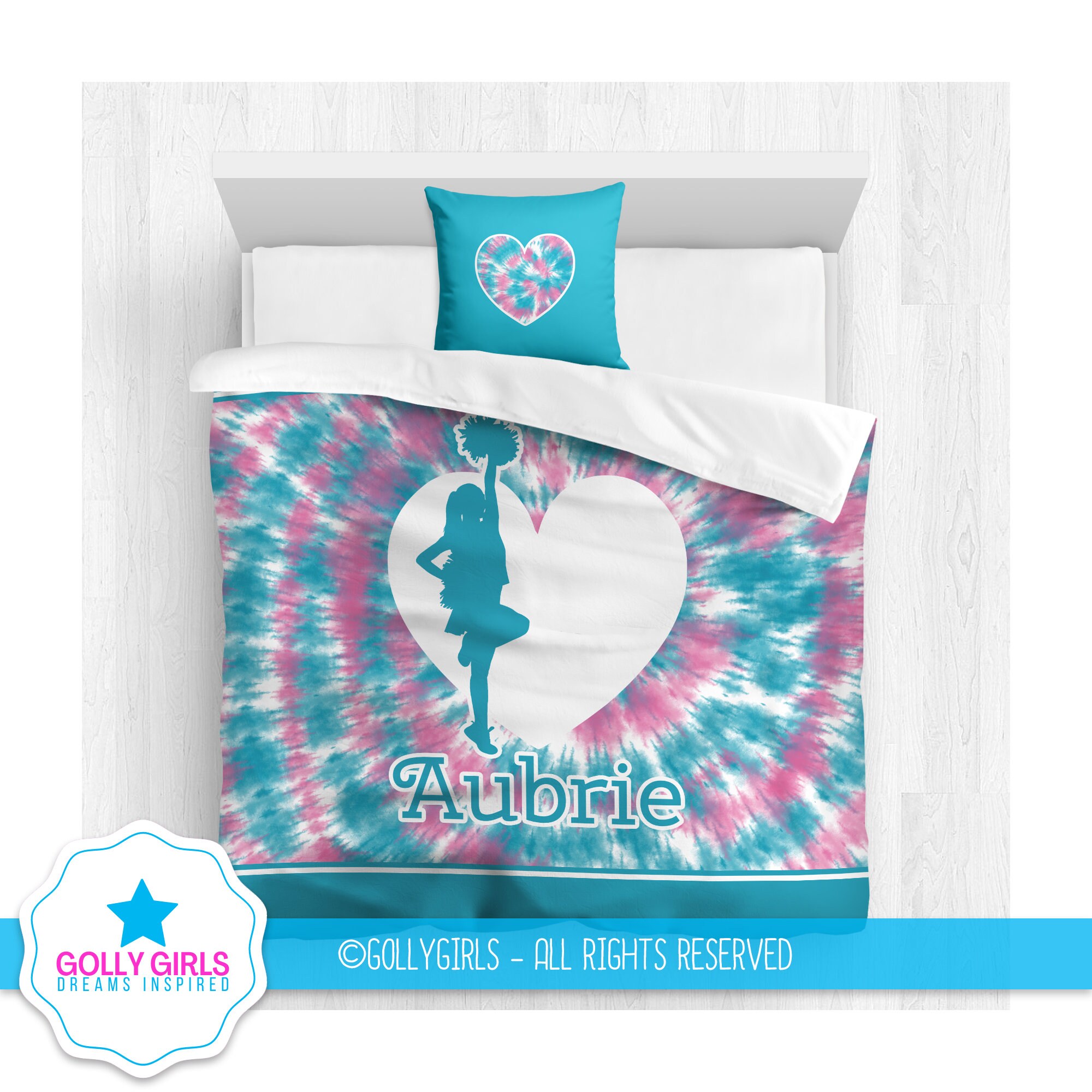 Personalized Cheerleading Comforter Set Custom Cheerleading Bedding