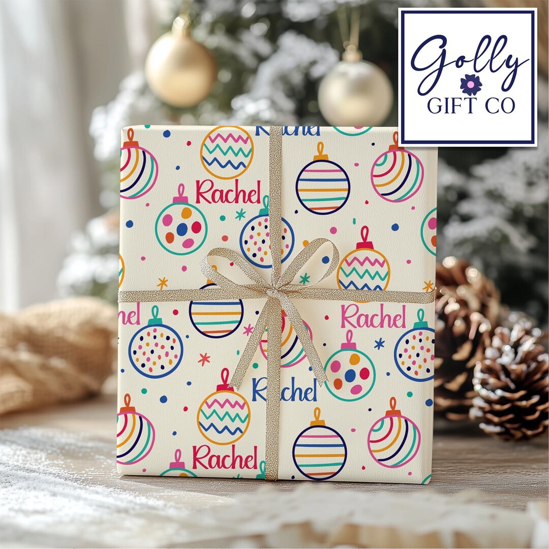 Personalized Your Name Christmas Wrapping Paper - Artistic Christmas ...