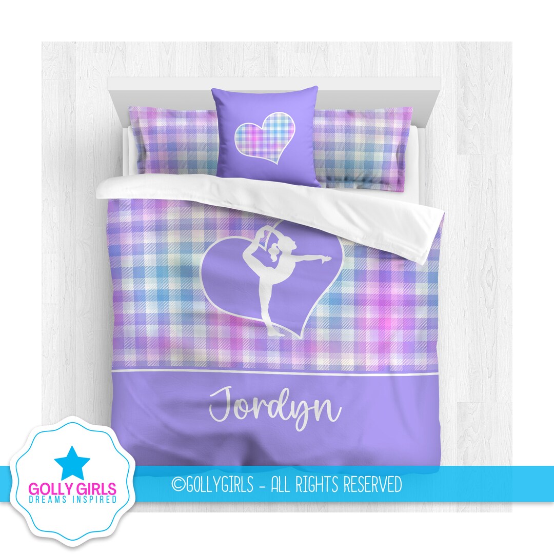 Personalized Gymnastics Comforter Set Custom Gymnastics Bedding