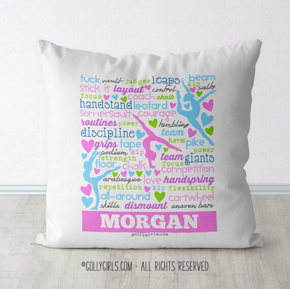 Gymnastique Personnalisee Coussin Coussin Decoratif De Chambre Etsy
