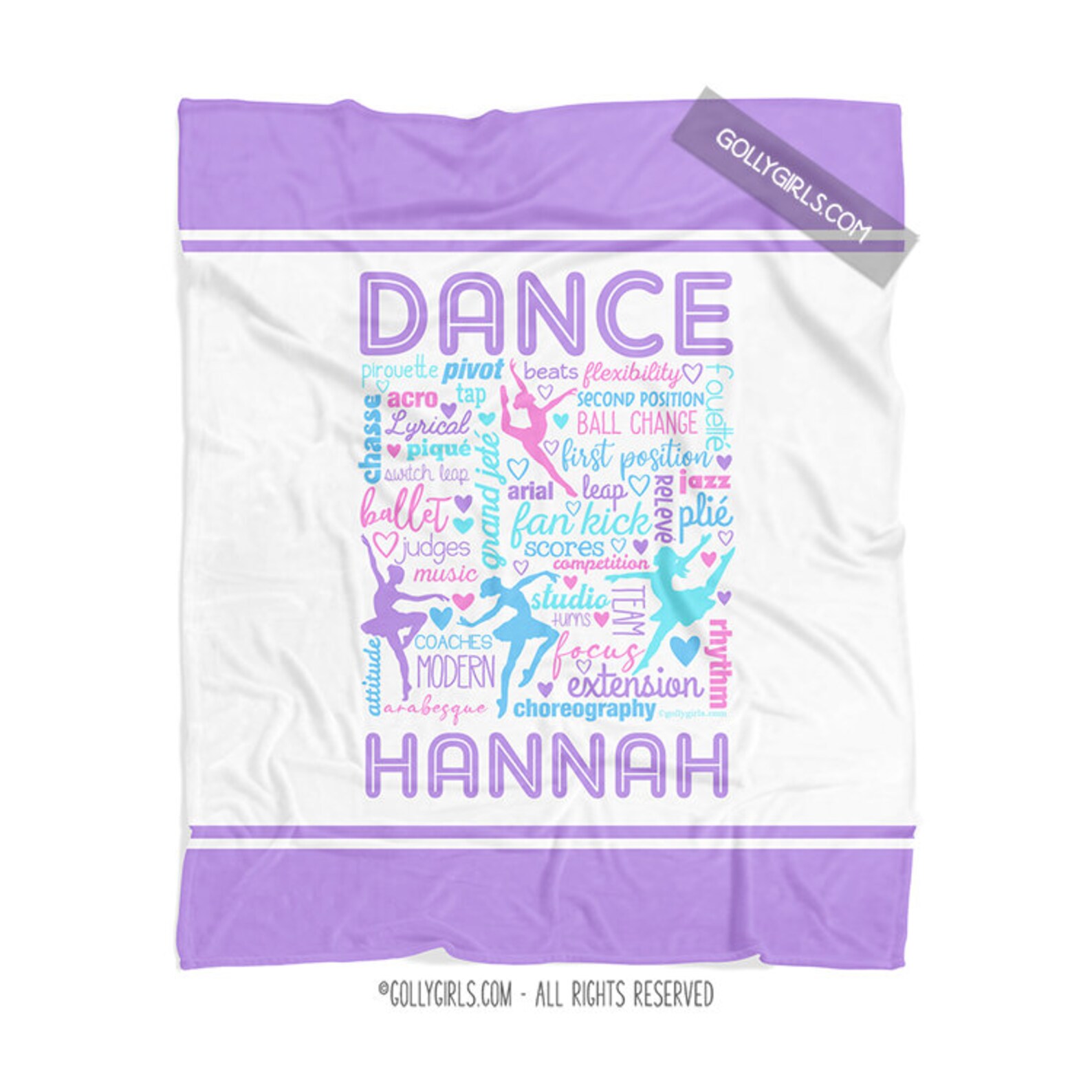 Personalized Dance Blanket Monogrammed Dance Bedding Etsy