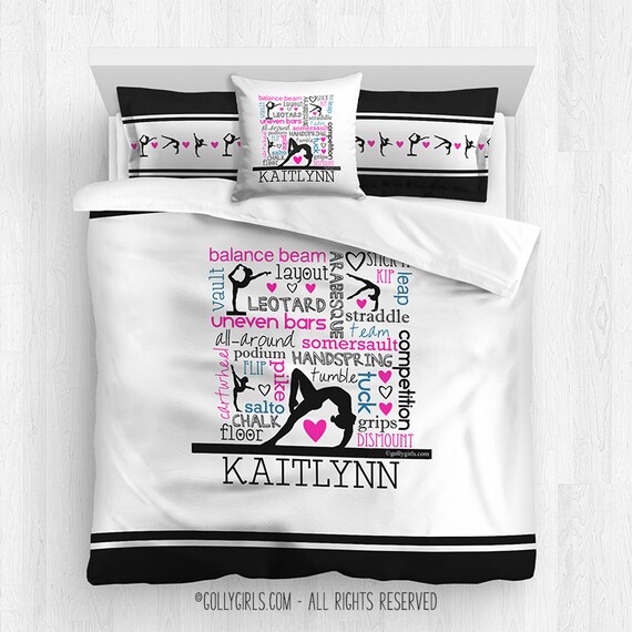 Personalized Gymnastics Comforter Set Shams Pillow Monogrammed Etsy