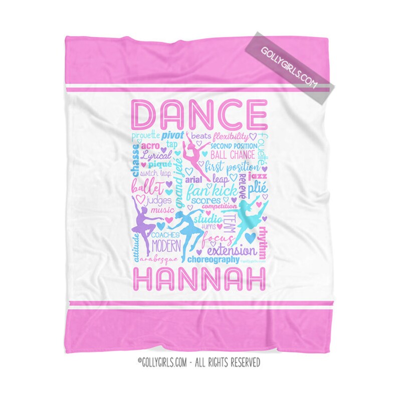 Personalized Dance Blanket Monogrammed Dance Bedding Etsy
