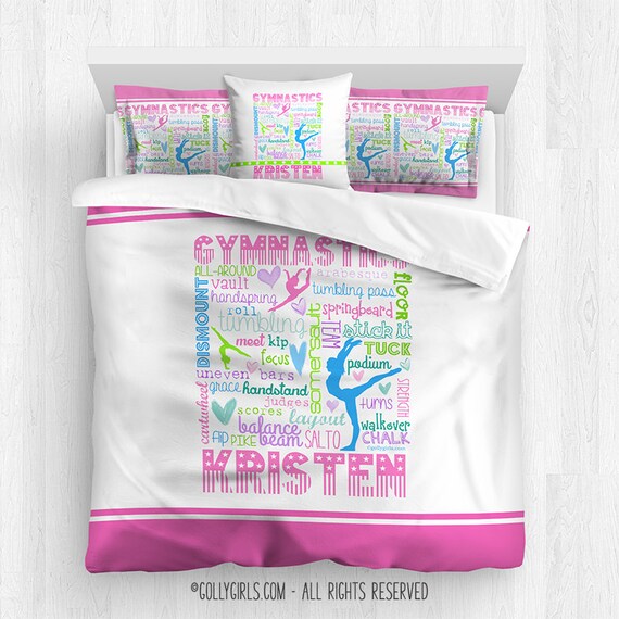 Personalized Gymnastics Comforter Set Shams Pillow Monogrammed Etsy