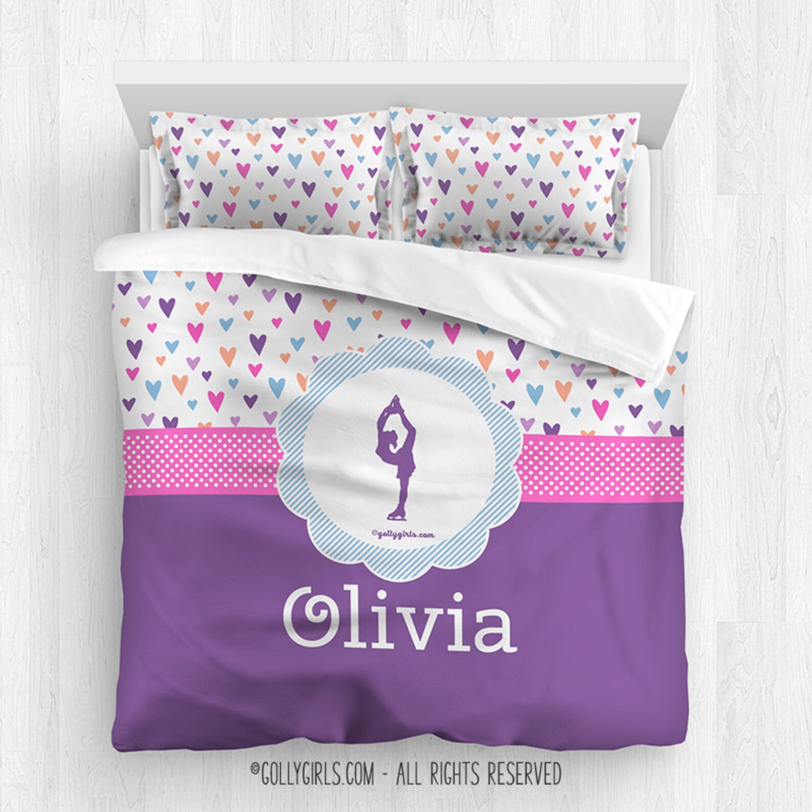 Personalized Figure Skating Comforter Set Custom Figure Skating Bedding